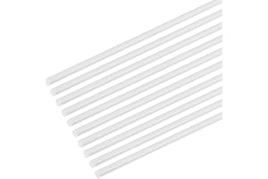 M METERXITY 20-Pack Round Plastic Bars Rods, 1.5mm x 500mm ABS Smooth Plastic Tube Rod for DIY Craft Sticks/Sand Table Model/Scene Making, Easy to Cut and Paint[White]
