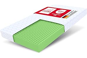 ‎FDM FDM Mattress 80 x 160 cm Hardness H3 Height 12 cm Children's Mattress Double Sided Foam Mattress Polyurethane Foam Hypoallergenic Washable Premium Cover Oeko-Tex PICCHI