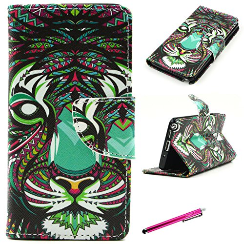 Note 3 Case, [Card Slots] JCmax Premium Slim Flip PU Leather Wallet Case Cover Back Skin [Kickstand] and Magnetic Closure for Samsung Galaxy Note 3 -[Animal Tiger Pattern]
