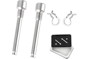 DEFIYEAR 2PCS M4 Bike Brake Caliper Bolts Screw Kit, Y8J798060 Titanium Alloy Disc Brake Caliper Bolt with Circlips, Lightweight Pin Screw Replacement for Disc Brakes, Compatible for Shimano