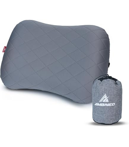 FLEXTAILGEAR Ultralight Compact Inflatable Air Cushion, Outdoor Compressible Camping Cushion, Portable Travel Pillow, Comfortable Ergonomic Cushion for Camping Travel 2.75/3.94 Zero Cushion Pro