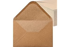 NOA HOME DECO Sobres (200 Piezas) de Papel Kraft Antiguo/Sin Ventana - C6-162 x 114 mm, Envolventes, la Cierro, NHD06