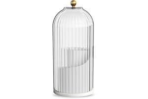 Marjoramy Soporte para Brochas de Maquillaje, Organizador de Brochas Giratorio 360°, con Cubierta Transparente, Apertura Deslizante, a Prueba de Polvo, Adecuado para Tocador, Baño, Dormitorio