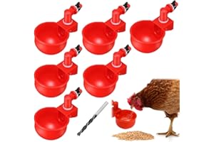 EIHI 6Pezzi Abbeveratoio per Galline con Trapano,Abbeveratoio per Galline,DIY Kit Bevitori Automatici Ciotole, per Uccelli, Pollame, Piccioni, Polli, Anatre