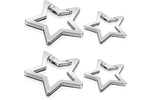 EUPHHONYCS 4 Stück Sternen Karabiner, Stern Schlüsselanhanger, Karabinerhaken Stern, Schlüsselanhänger Stern für Camping, Angeln, Outdoor, Camping, Wandern, Reisen
