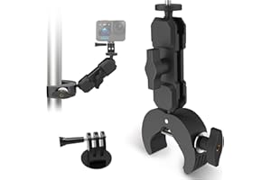 Wiseten Upgrade Super Clamp con Doppia Testa a Sfera Magic Arm, Supporto per Moto/Bicicletta per Camera GoPro Hero 13 12 11 10 9 Insta360 X5 X4 X3 DJI Osmo Action 5 Pro Accessori