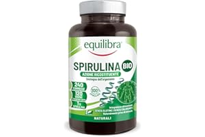 Equilibra Integratori Alimentari, Integratore in Compresse con Spirulina da agricoltura biologica, Azione Ricostituente e di Sostegno, 1g di Spirulina Bio per Dose, Vegan, 240 Compresse