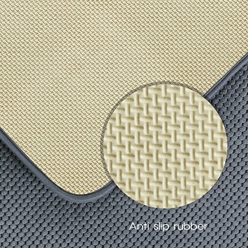 Lifewit Badematte Rutschfeste Badvorleger Memory Foam Badteppich Teppich Absorbent Duschvorleger 80cm x 50cm Grau - 4