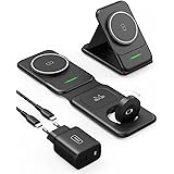 INIU Caricatore Wireless Stazione, 3 in 1 Certificato Qi Magnetic Ricarica Wireless Charger Supporto Telefono 20W Adattatore 