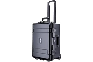 Lykus Maletín/Maleta/Estuche/Case Impermeable con Rueda y Espuma Personalizable, Adecuado para cámaras, Lentes, Equipos electrónicos y más
