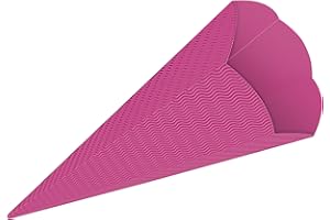 itenga Schultüten Rohling aus Bastelwellpappe 68cm - Schultüten Rohling zum Basteln - 3D Wellpappe (pink)