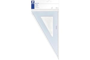 STAEDTLER Mars 567 Ritvinkel 30°/60° – 36 cm, transparent | Blå genomskinlig triangel med tuschekant, gradering från anläggni