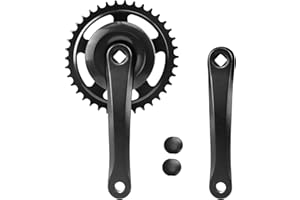 ZUKKA Tourney - Guarnitura per bicicletta da 170 mm, 38T/42T per single/1/6/7/8, in lega di alluminio, per mountain bike, mountain bike, cambio quadrato, colore: nero/argento