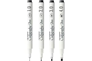 Artline EK-240W4 Calligraphy Pen - Assorted (Pack of 4), black