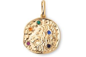 SINGULARU - Charm Organic Colors Zodiaco. Colgante en Latón con Acabado Baño de Oro de 18Kt. Charm Combinable con Collar. Joyas para Mujer
