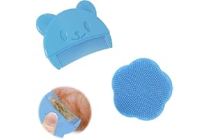 ELEGANCE-GO Milchschorf Baby Entfernen,2 Stück Babybürste für Milchschorf Entfernen Milchschorf Kamm Baby Baby-Milchschorfbürste Baby Bad Silikonbürste Baby Haarbürste für Trockene Haut,Milchschorf und Ekzeme