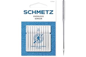 SCHMETZ | 10 Agujas para máquinas de coser | Overlock Universal | SY 2054 / 16X75 | Grosor 90/14 | Compruebe el sistema recomendado en el manual de instrucciones