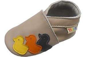 YALION Baby Weiches Leder Lauflernschuhe Kleinkinder Krabbelschuhe Hausschuhe Lederpuschen Babyschuhen mit Wildledersohlen Mehrfarbig