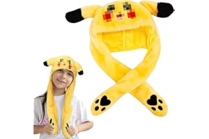 Puduoy Kaninchenhut, Moving Kaninchen Hut, Moving Kaninchen Hut, Soft and Comfortable, Beweglichen Ohren mit Airbag-Kappe für Geburtstagsgeschenk Party Plüschtier Geschenk