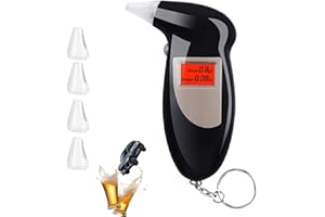 JIEYUCHU Alkoholtester, Professioneller Alkohol Tester mit 5 Mundstücken, Ergonomisch für den Persönlichen und Professionellen Gebrauch