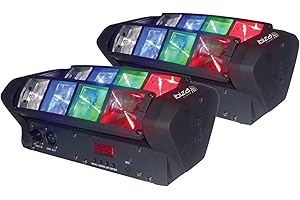 ibiza light - 2 effets spider jeux de lumière led8-mini puissants aux grands balayages - idéal soirée dansante, grands espaces PA SONO DJ MIX BAR CLUB PUB