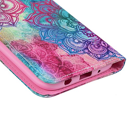 Funda para Samsung Galaxy J7 2017 Libro con Tapa  YOKIRIN Carcasa TPU Silicona Suave Leather Cuero Impresi  n Soporte con Cierre magn  tico Billetera Ranura de Tarjeta - Totem flor