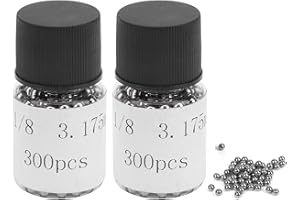 Natudeco 300Pcs Bike Bearing Ball Precision Bearing Balls Bicycle Bearing Balls 1/8 Inches Stainless Steel Loose Bicycle Wheel Bearings Industrial Supplies Accessories for Front Wheel