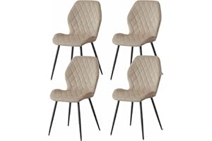 Weegstok Velvet Dining Chairs Set of 4 Kitchen Chairs Dining Room Lounge Reception Chairs with Metal Legs for Living Room Bedroom,Champagne