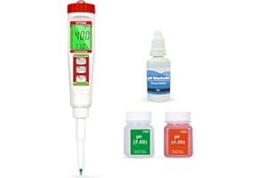 YINMIK Food pH Tester, Digital pH Meter for Food with pH Calibration Solution, Food and Temp Test Kit for Sourdough and Bread, Accurate pH Meter for Canning, Meat, Cheese, Solid Samples and Water