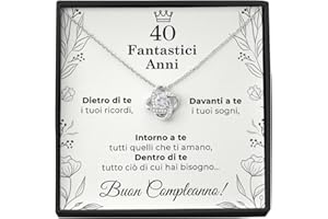 SOFIA FERRER Regalo Donna Compleanno, Collana Argento, 40, 50, 60 Anni Compleanno Donna, Catenina E Biglietto Auguri, Idee Regalo Amica, Sorella, Mamma, Moglie