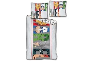 AYMAX Marvel Avengers - Juego de Cama (Funda nórdica de 140 x 200 cm y Funda de Almohada de 63 x 63 cm, poliéster), diseño de Los Vengadores