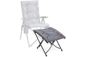 EVER ADVANCED Reposapiés plegable ergonómico para sala de estar, reposapiés plegable de jardín, reposapiés ligero con bolsa de transporte para dormitorio, jardín, patio, al aire libre, gris claro