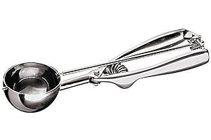 PADERNO WORLD CUISINE Paderno Ice Cream Scoop Cuchara de Helado, Acero Inoxidable, Plateado, 4.3 cm