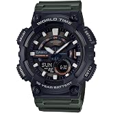 Casio AEQ-110W-3AVDF Kol Saati, Siyah-Yeşil, Standart