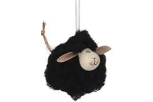 GISELA GRAHAM Gislea Graham Black Fluffy Wood Sheep Easter Decoration