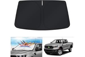 KUST Windshield Sun Shade for Ford Ranger Accessories 2019-2025 2026 Custom Fit Window Shade Foldable Sun Visor Protector Blocks UV Rays Keep Your Car Cooler