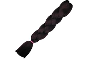 weWelle Extensiones Pelo 100% Kanekalon Jumbo | Marrón Chocolate - 4# | Pack 1 ud. 24’’ 60 cm 100 gr. | Cabello Sintético Trenzas Africanas Suave y Duradero.