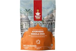 Nutty Yogi Ayurvedic Masala Chai 100g Tea with Herbs I Unique Recipe I 100% Natural & Organic l Immunity Booster l Try with Digestive Biscuits or Any time Snack