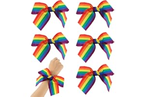 Regenbogen Band, Hillylolly 5 Stücke Seidenband Regenbogen, Lgbtq Bänder, Gay Pride Armband, Bänder Bunt, Dekoband Regenbogen, Pride Zubehör, Regenbogen Dekoration, 90 x 5 CM