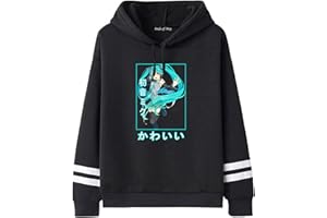 FLOWEREYES Vocaloid Hatsune Miku Hoodie Anime Manga Hoodie Streetwear Hatsune Miku Sweatshirt for Unisex Adult