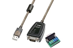 DTech Adaptateur USB vers RS485 RS422 - Interface série avec puce CP2102 - LED - Noyau de ferrite pour Windows 11 10 8 7 XP Mac (0,5 m)