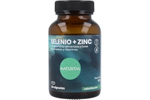 Selenio + Zinc 60 Cápsulas Naturitas Essentials | Mantiene la piel y el cabello en buenas condiciones | Complemento alimenticio