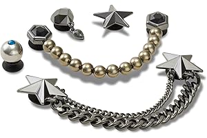 Crocs Punk Gunmetal 5 Pack, Encantos para Zapatos Unisex Adulto, Multicolor, Talla única