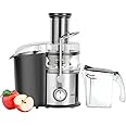 Geepas Juice Extractor, Centrifugal Juicer Machine - Whole Fruit & Vegetable Juicer - Stainless Steel Body & Extra Filter Basket - 75MM Wide Mouth with 2 Speed & Pulse Function - 2 Year Warranty, 800W