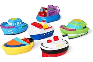 JAYSRIS Giocattoli da bagno Giocattoli da bagno galleggianti per vasca da bagno,Giocattoli da acqua per imparare la vasca da bagno e Giocattoli per bambini piccoli-6pcs