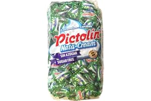 PICTOLIN Pictolín Menta y nata sin azúcar - Caramelos de nata sin azucares con edulcorantes sabor menta - Bolsa de 1 kg