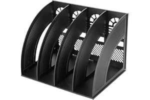 QCHOMEE Boite de Rangement Bureau Module de Classement 4*Compartiments DIY Etagère Organisateur Casier de Stockage Polypropylène Porte-fichier Trieur pour Papier A4 Document Dossier Magazine Cahier CD Livre