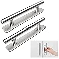 2 PCS Stick on Handles,Cabinet Door Pull Handle,No Drilling Silver Sliding Door Handle,150X25mm Stick on Door Handles for Fridge Kitchen Bathroom Closet Wardrobe Dresser Window Handle