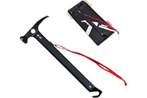 TRIWONDER Camping Hammer Tent Pegs Mallet Multifunctional Ground Pegs Puller Remover Aluminum Tent Stakes Hammer (Black)