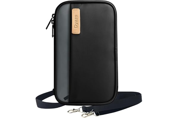 Dyazo Plus Passport Holder Cover with Shoulder Strap for Travel | Organizer Pouch for Men & Women | Passport Holder with Credit Debit Card Slots, Boarding Pass, Tickets, Visa, Mobile & 